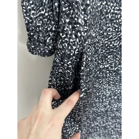 Gap Womens Blue Animal Print 3/4 Dolman Sleeve Draped Dress Size 14 New - Picture 3 of 7